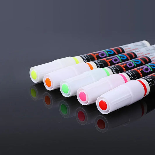 8 Color Electronic Fluorescent Plate 6MM Highlighter Set Non Erasable Plastic Watercolor Pens