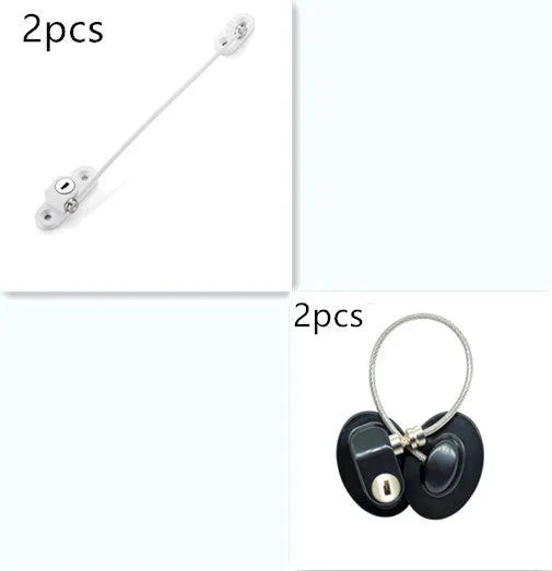 Window Security Chain Lock Multifunctional Window Cable Lock Door Security Guard for Baby Safety 1 Piece