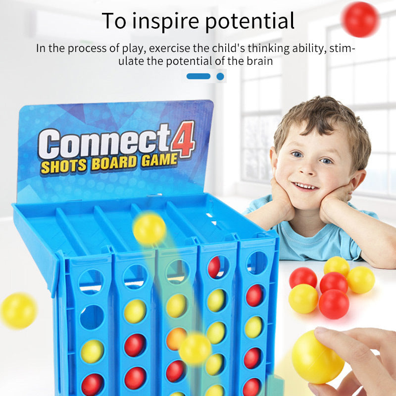 Educational 4 Connect Ball Plaything Parent-Child Interaction Connect 4 Shots Bouncing Ball Connect Toy