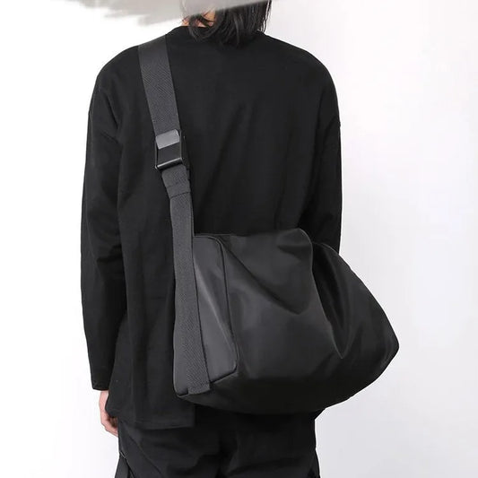 Japanese Casual Men's Work Suit Crossbody Bag Waterproof Nylon Daily Use