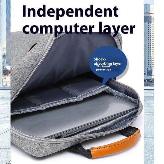 Laptop Flat Shoulder Messenger Bag Simple Shockproof Storage Bag for Business Travel