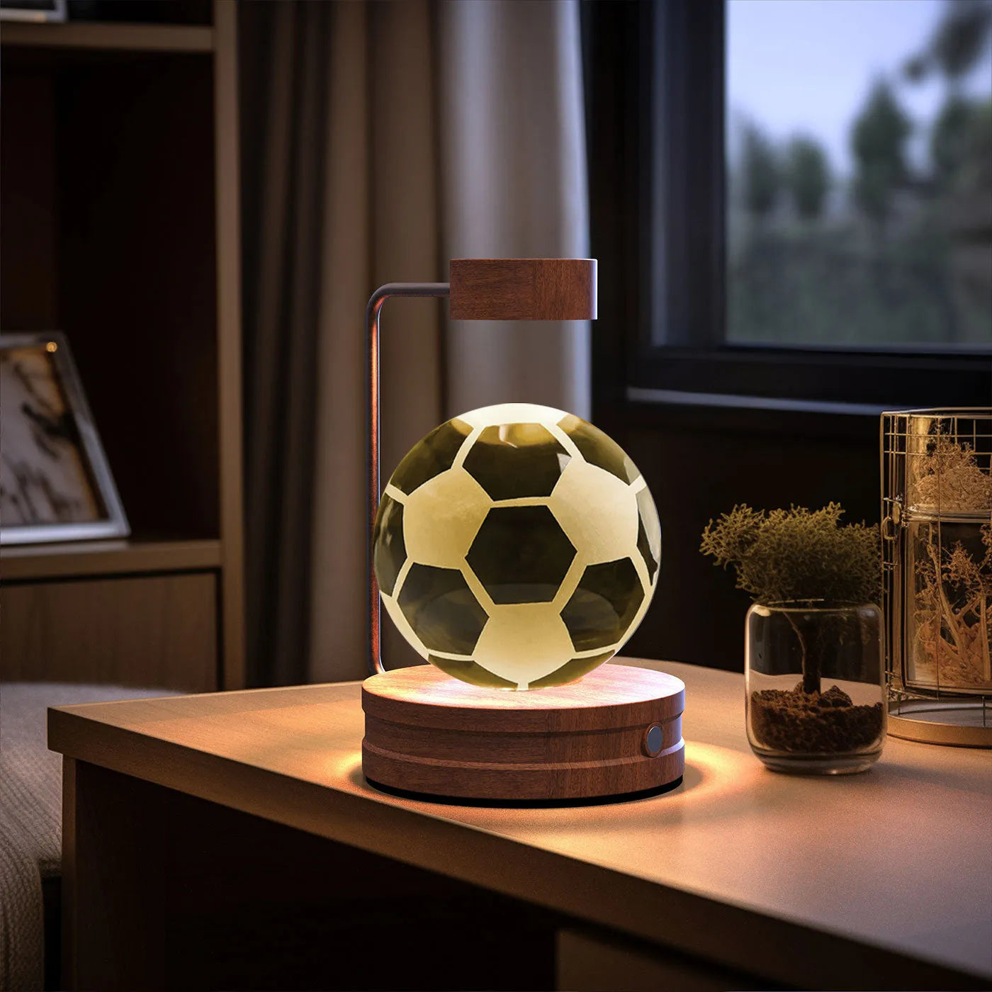 Crystal Ball Cosmic Dinosaur Indoor Night Light USB Powered Warm Bedside Lamp Birthday Gift