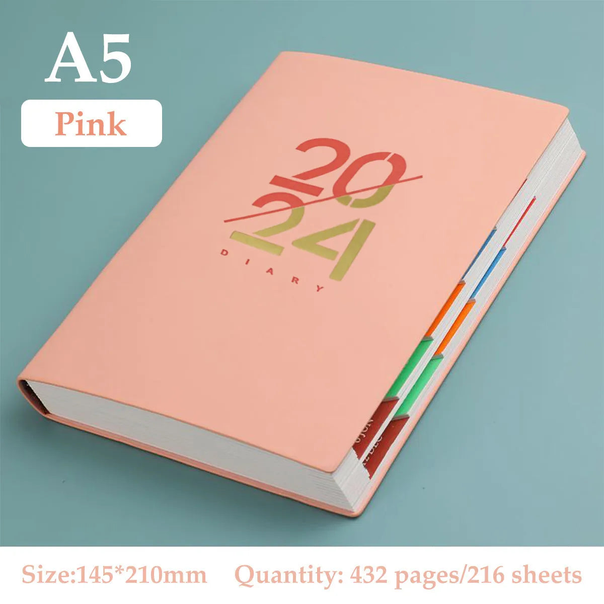 English Monthly Plan Weekly Plan Schedule Book 2024 A5 Notebook