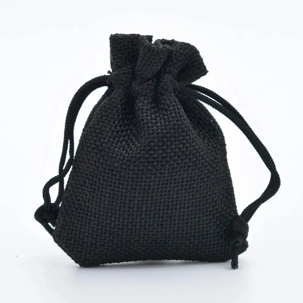 Mini Drawstring Linen Jewelry Bag Small Cloth Gift Packaging Bag for Weddings Gifts and Commemorations