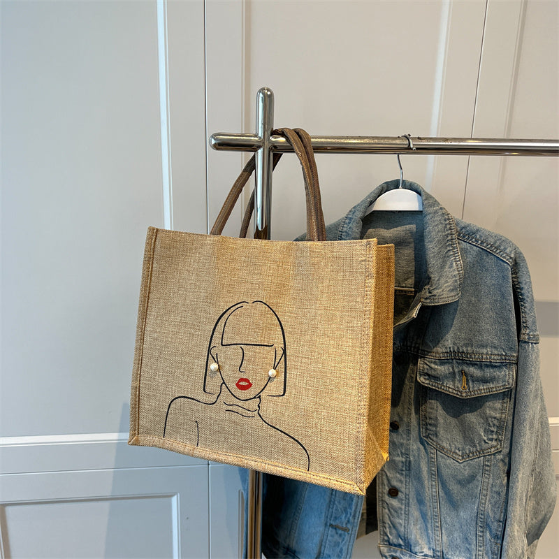 Canvas Bag Female Capacity Linen Handbag
