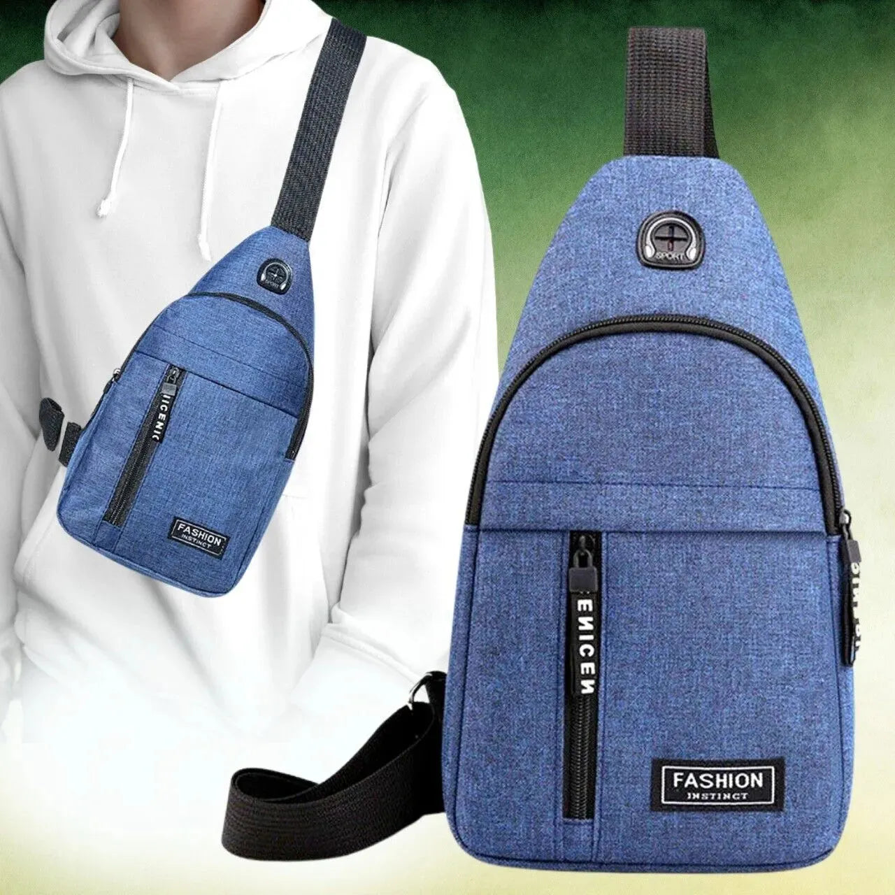 Men and Women Nylon Sling Bag Lightweight Crossbody Shoulder Backpack for Sports Travel and Daily Use