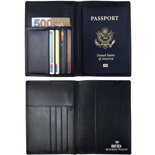 Genuine Leather Passport Case, RFID Passport Cover with Credit Card Holder for Women and Men Family ID Travel RFID Antimagnetic Passport Holder Leather ID Case