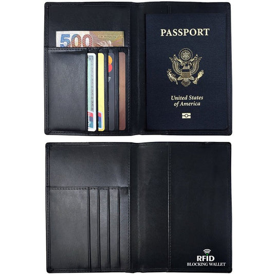 Genuine Leather Passport Case, RFID Passport Cover with Credit Card Holder for Women and Men Family ID Travel RFID Antimagnetic Passport Holder