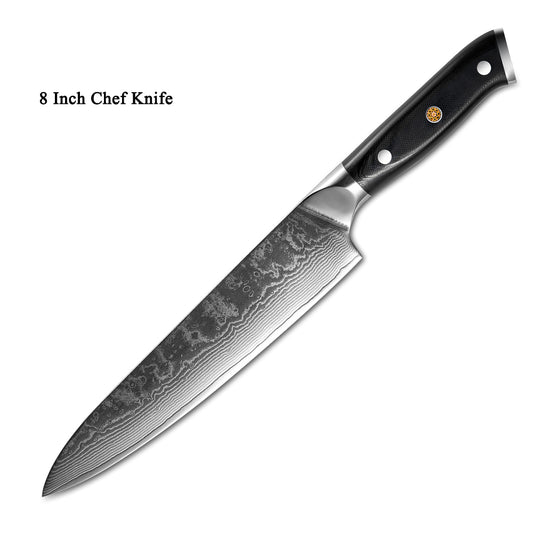 Japanese Damascus Steel Kitchen Knife 20cm Fruit Knife G10 Handle 67 Layer Blade