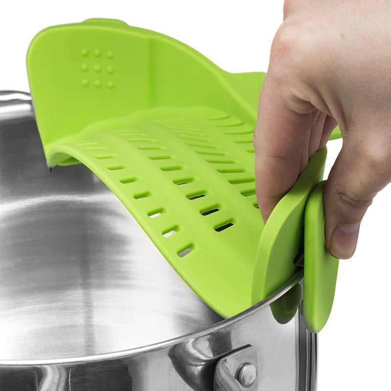 Universal Silicone Clip-on Pan Pot Strainer Anti-spill Pasta Pot Strainer Food Grade Rice Fruit Colander Strainer