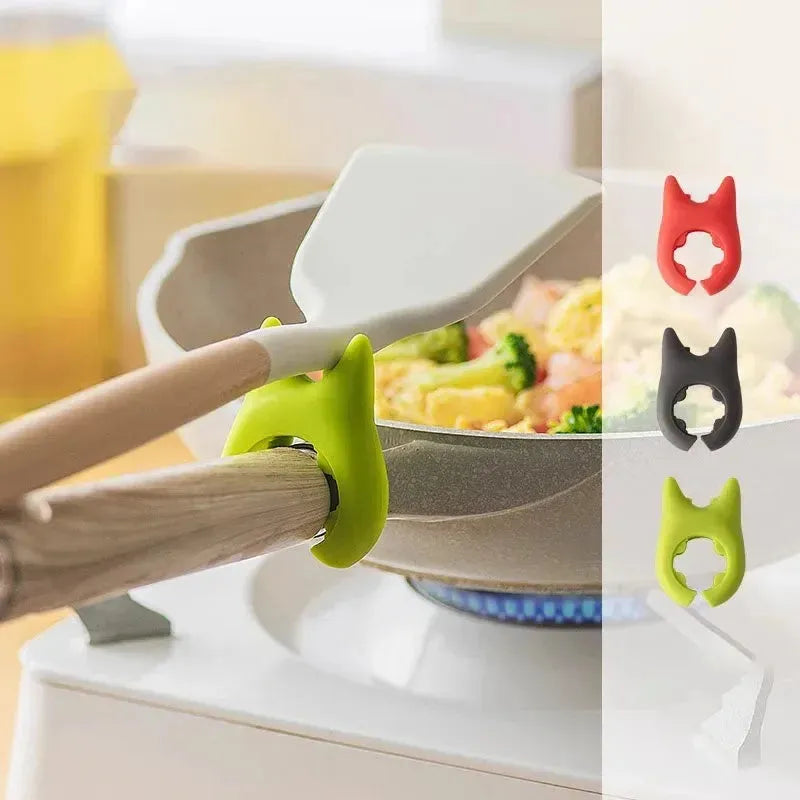 Multifunctional Silicone Spatula Holder Anti Overflow Spoon Holder Cooking Pot Anti Scalding Clip Kitchen Gadgets