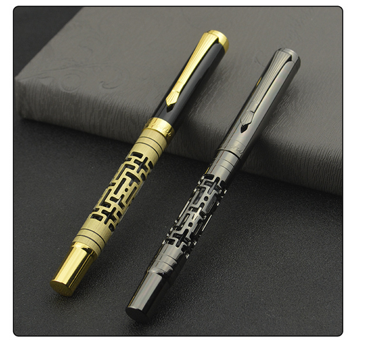 Luxury Metal Fountain Pen, Fine Nib Fountain Pen Business Smooth Writing Pen with Ink Converter Gift Box Calligraphy Pens for Writing Journaling Signature Premium metal luxury fountain pen