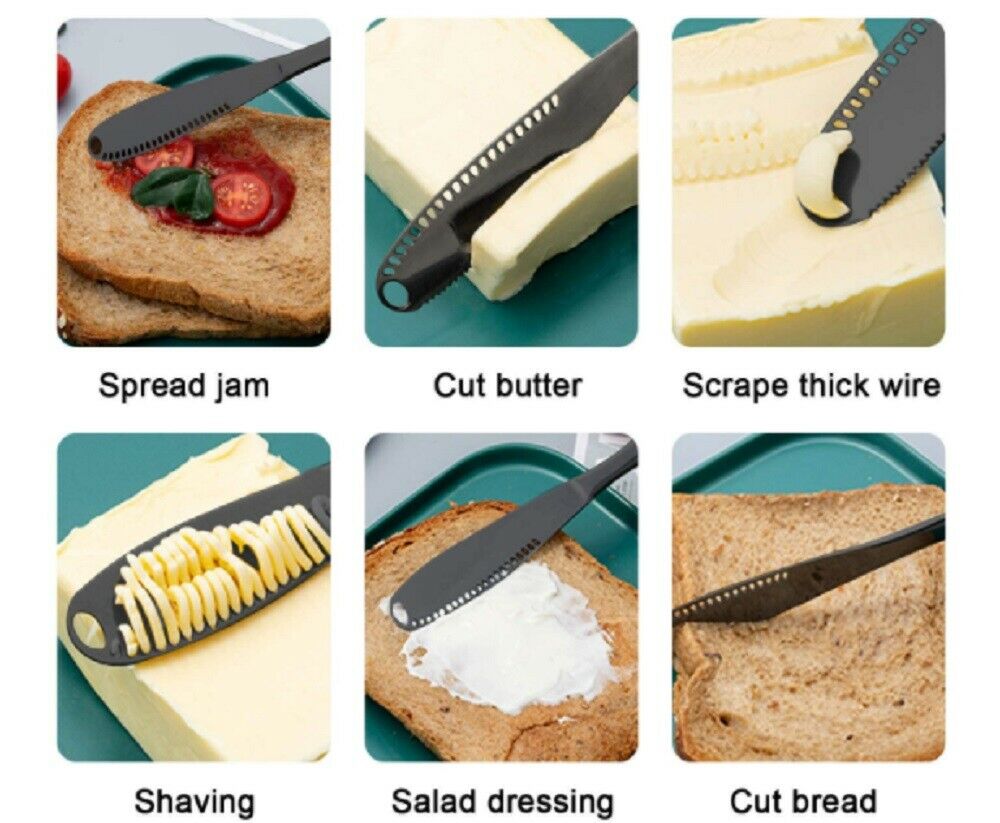 3 In 1 Stainless Steel Butter Spreader Knife Butter Curler Spreader Butter Knife