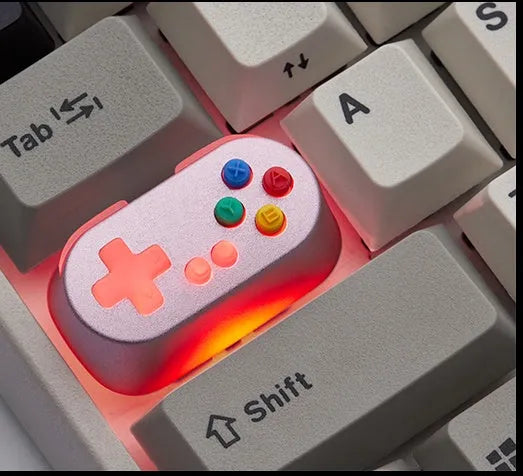 Game Console Handle Metal Transparent Keycap Wireless Mechanical Keyboard