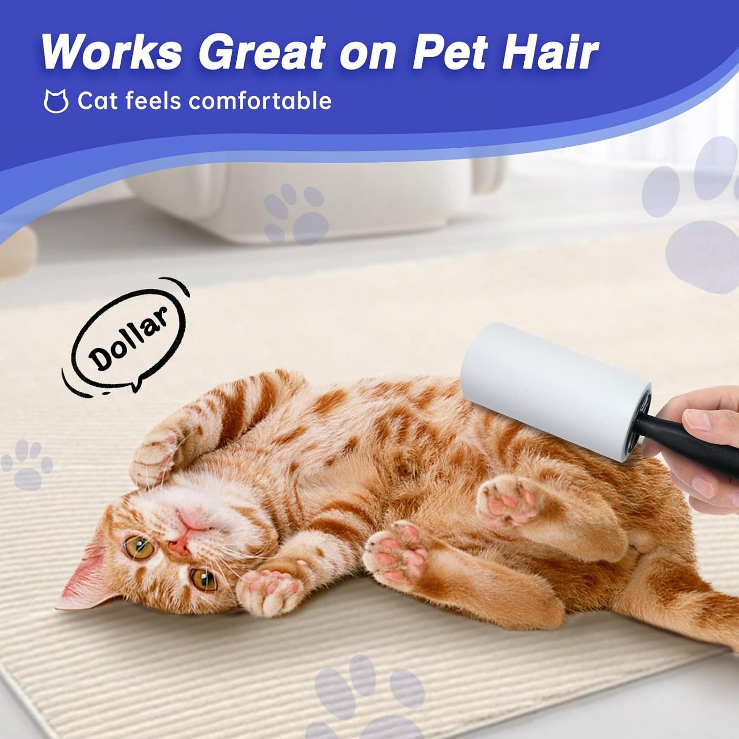 Lint Rollers For Pet Hair Extra Sticky, 540 Sheets 6 Refills Lint Roller With 2 Upgrade Handles, Portable Lint Remover Brush Pet Hair Remover For Dog Cat Hair Removal, Clothes, Furniture