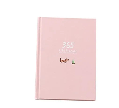 Schedule This Hardback Color Set Inside Notebook with Hand-Painted Illustrations and 365 Day Plan