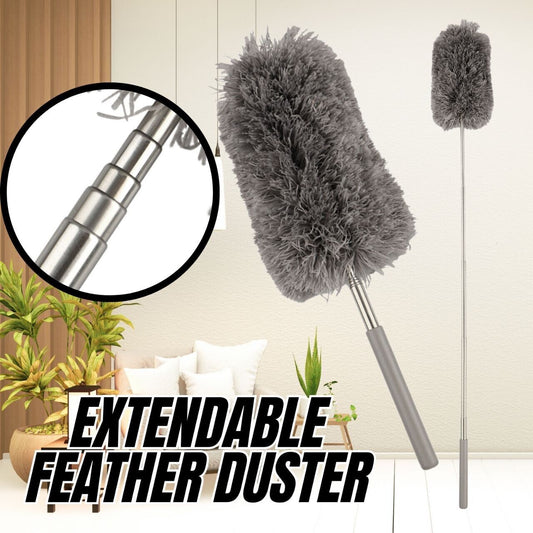 Microfiber Feather Duster Extendable Duster with 100 Inch Extra Long Pole Bendable Head and Long Handle Dusters for Cleaning High Ceilings and Cobwebs