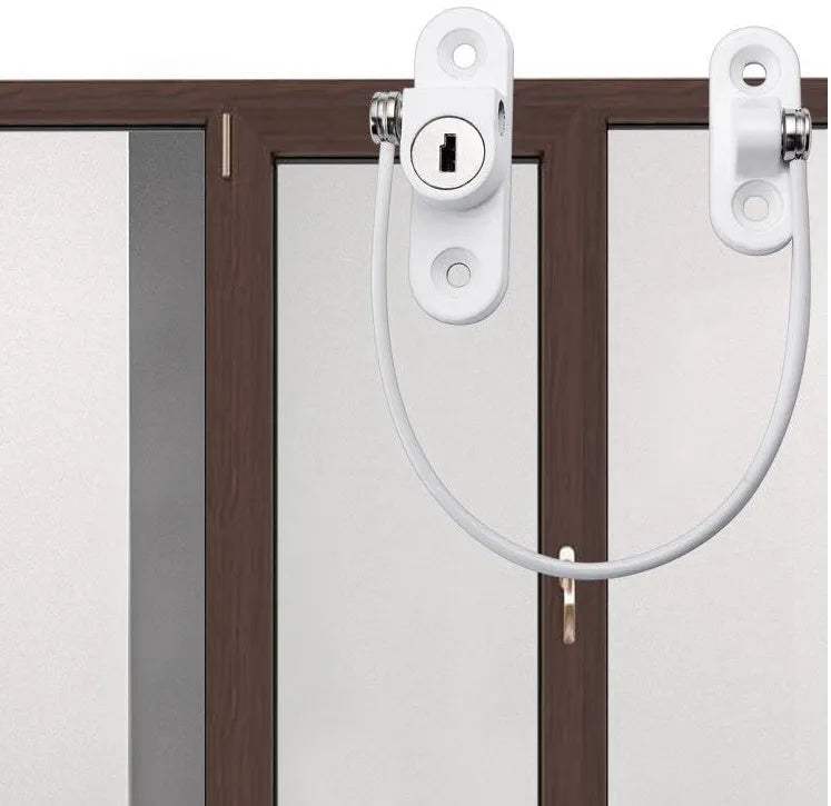 Window Security Chain Lock Multifunctional Window Cable Lock Door Security Guard for Baby Safety 1 Piece