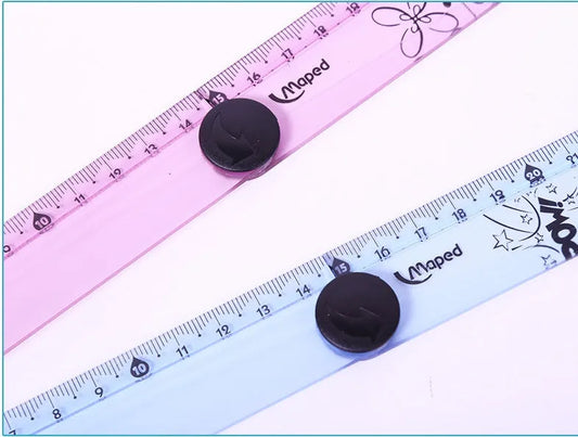 Folding Ruler 30cm Widened Rotary Ruler Multi Acrylic Angle Measurement Ruler Clear Flexible Black And White
