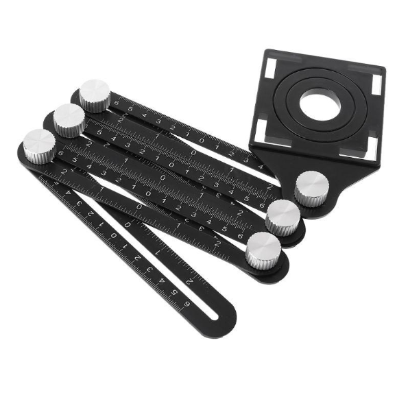 Aluminum Alloy Six Folding Multi Angle Measuring Ruler  Floor Tile Hole Locator Template