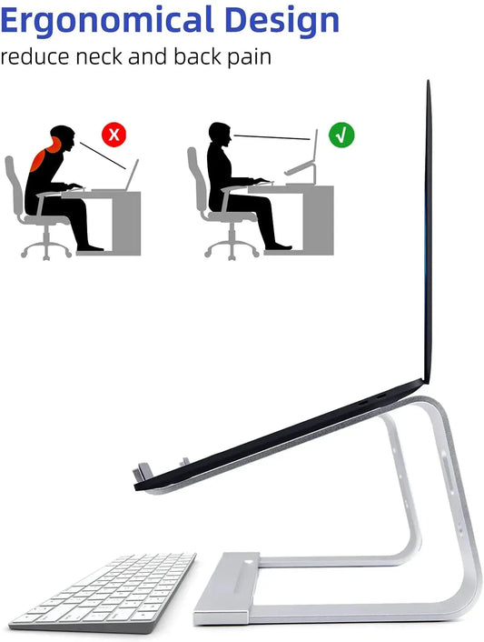 Laptop Stand Computer Stand for Laptop Aluminium Laptop Riser Ergonomic Laptop Holder Compatible with MacBook Air Pro Dell XPS More 10 to 17 Inch