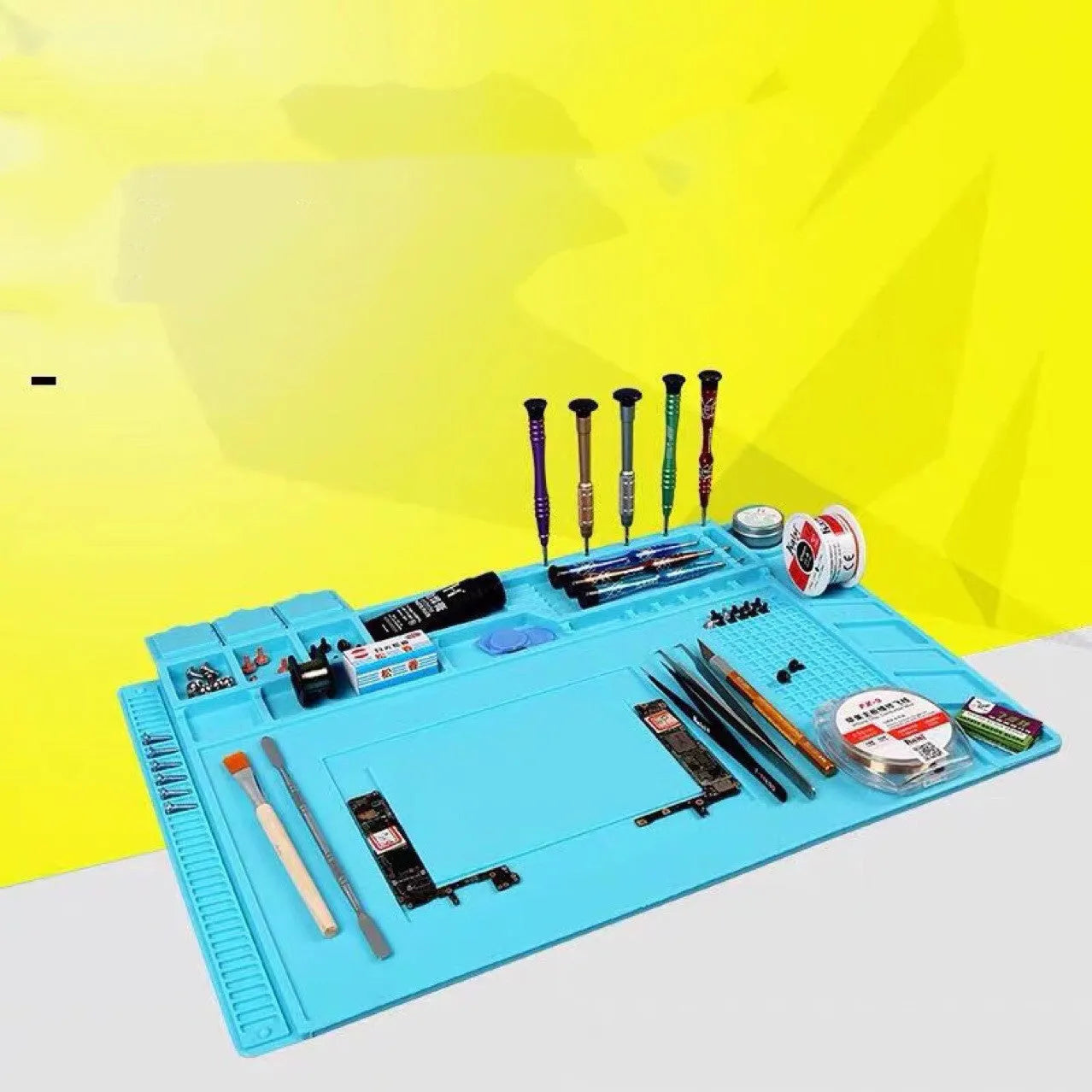 Mobile Phone Computer Repair Magnetic Heat Insulation Work Mat Silicone Repair Pad 45.5 x 30 cm