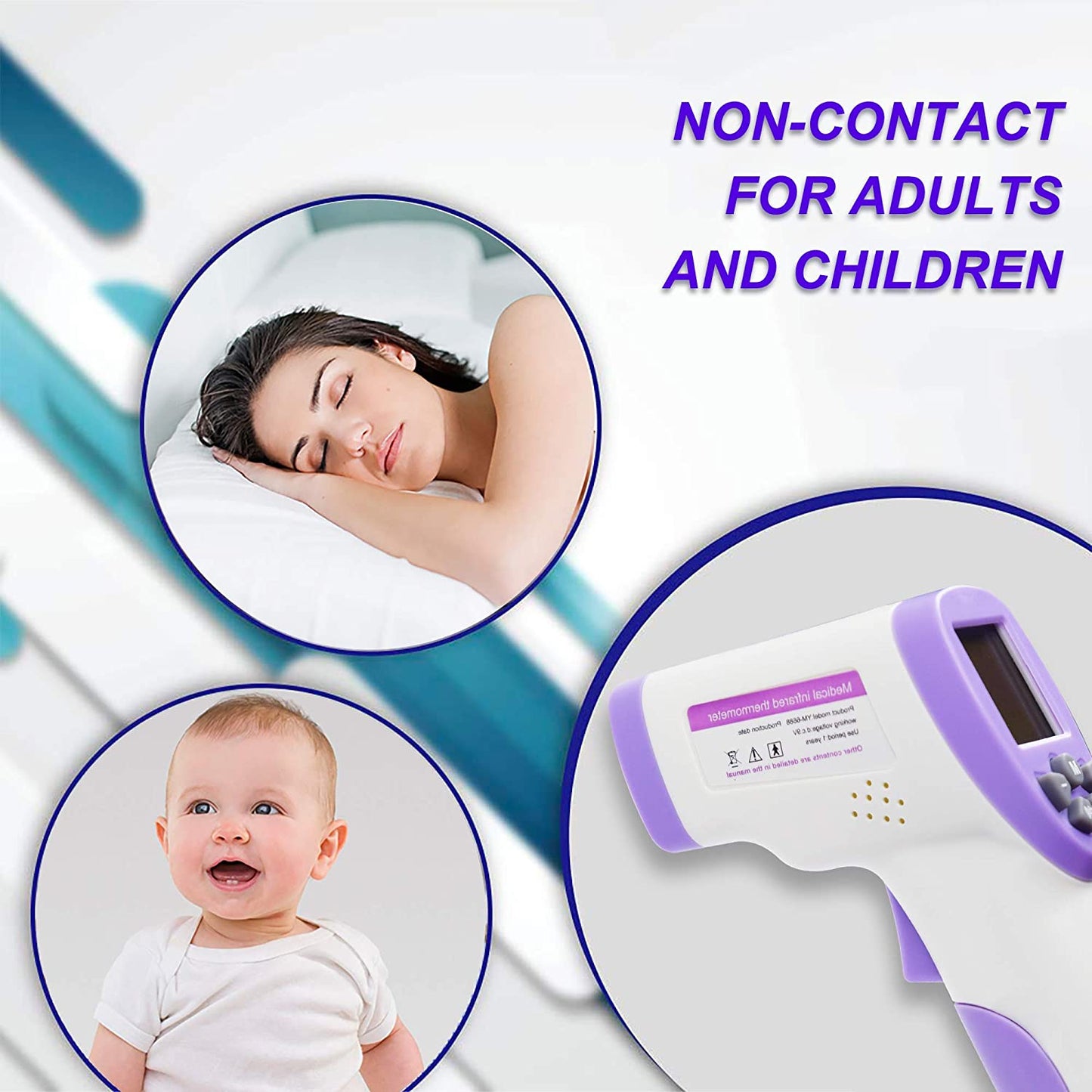 Digital Termomete Infrared Forehead Body Thermometer Gun Non-contact Temperature Measurement Device with Real-time Accurate Readings