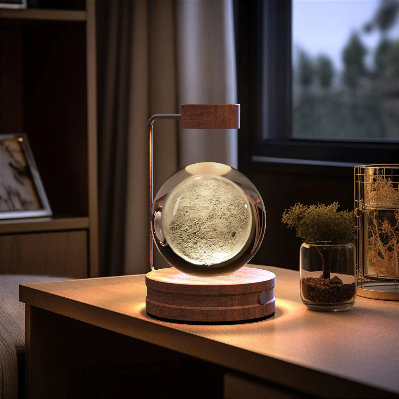 Crystal Ball Cosmic Dinosaur Indoor Night Light USB Powered Warm Bedside Lamp Birthday Gift