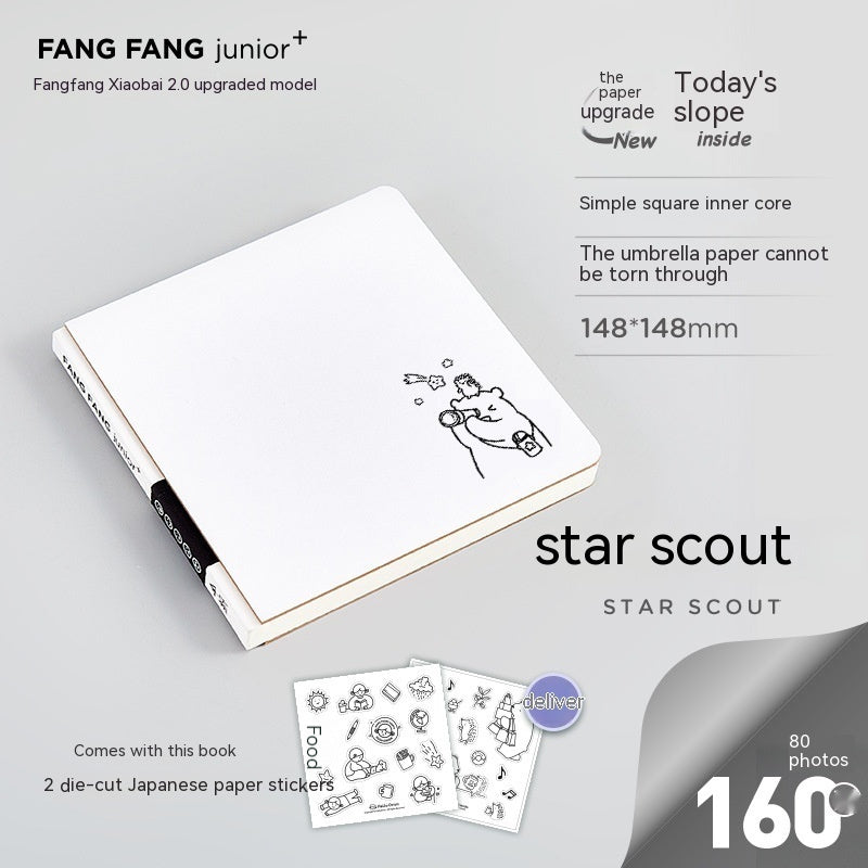 Square Paper Small White Note Girl Heart Diary