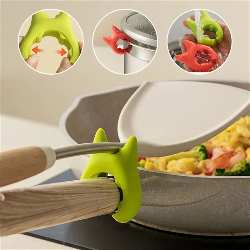 Multifunctional Silicone Spatula Holder Anti Overflow Spoon Holder Cooking Pot Anti Scalding Clip Kitchen Gadgets