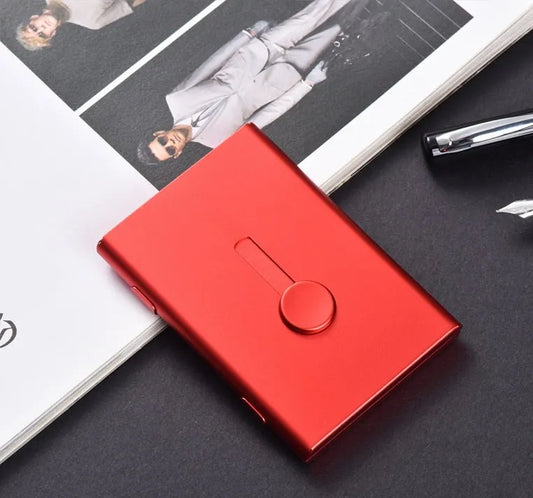 Business Card Holders Professional Thumb Drive Slide Out Case Stainless Steel ID Name Wallet Credit Card Holder for Men and Women