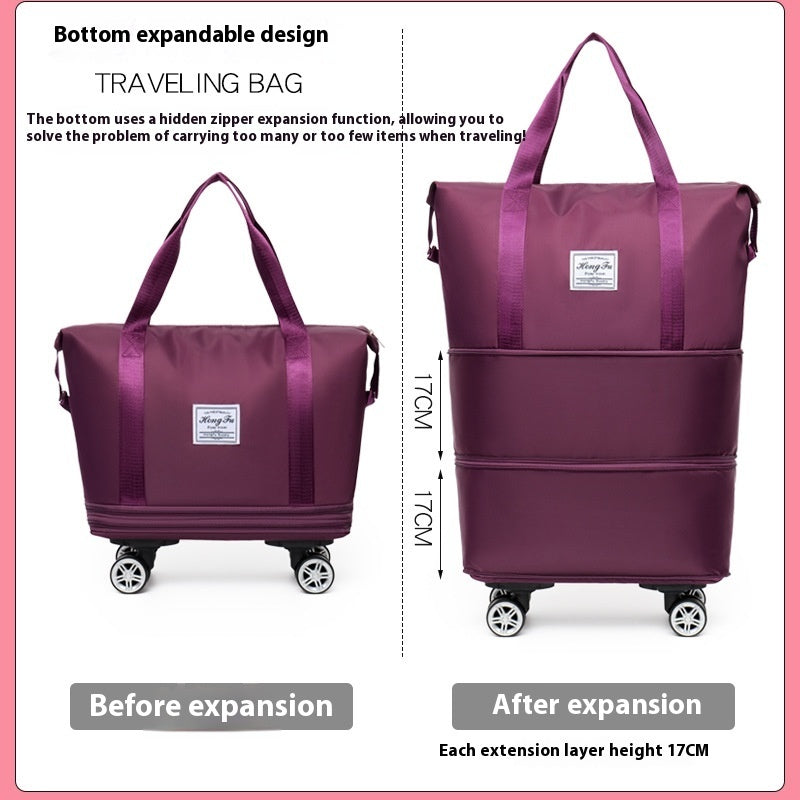 Double-layer Extended Large Capacity Travel Bag Dry Wet Separation Lightweight Maternity Package Coverable Handle
