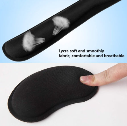 rip Silky Gel Memory Foam Wrist Rest for Computer Keyboard, Mouse, Ergonomic Design for Typing Pain Relief, Desk Pads Support Hand and Arm, Mousepad Rests, Stain Resistant