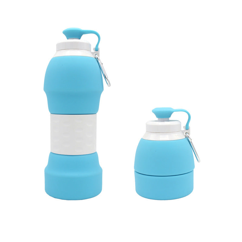 Silicone Folding Water Bottle Collapsible Water Bottle Leakproof Valve BPA Free Silicone Foldable Lightweight Durable Travel Bottle for Gym Camping Sports