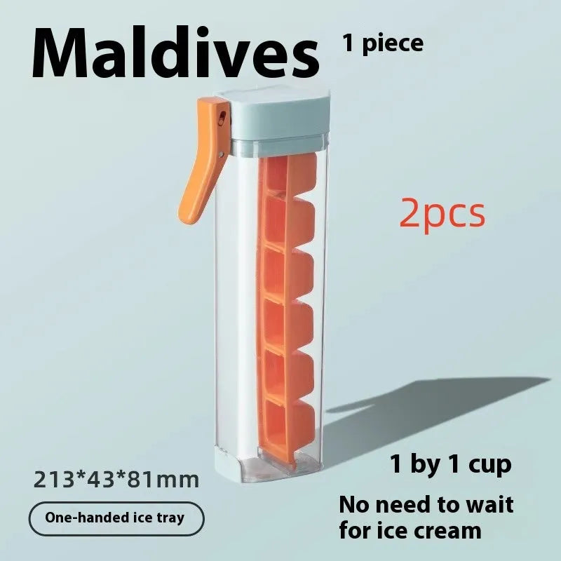 Ice Cube Mold Household Ice Maker Food Grade Press Ice Tray With Storage Box Kitchen Gadget