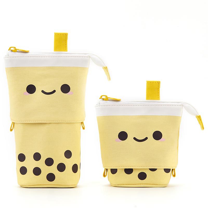 Cute Girl Heart Smiley Face Multifunctional Pen Holder Stationery Storage Bag Retractable Pencil Case