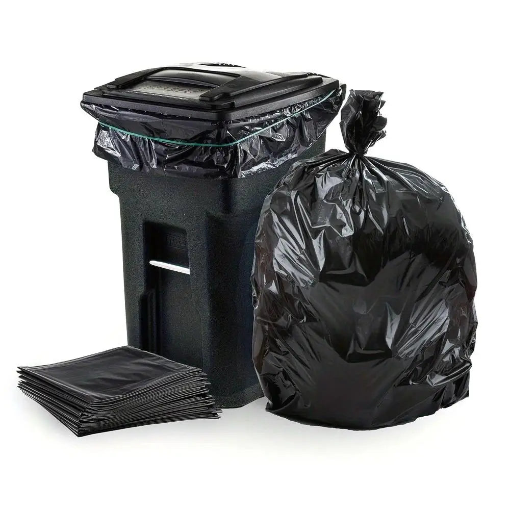 100PCS 45 Gallon Heavy Duty Black Trash Bags, 1.9MIL Large Garbage Bags 35x39.4 for lawn , Leaf & Commercial Use