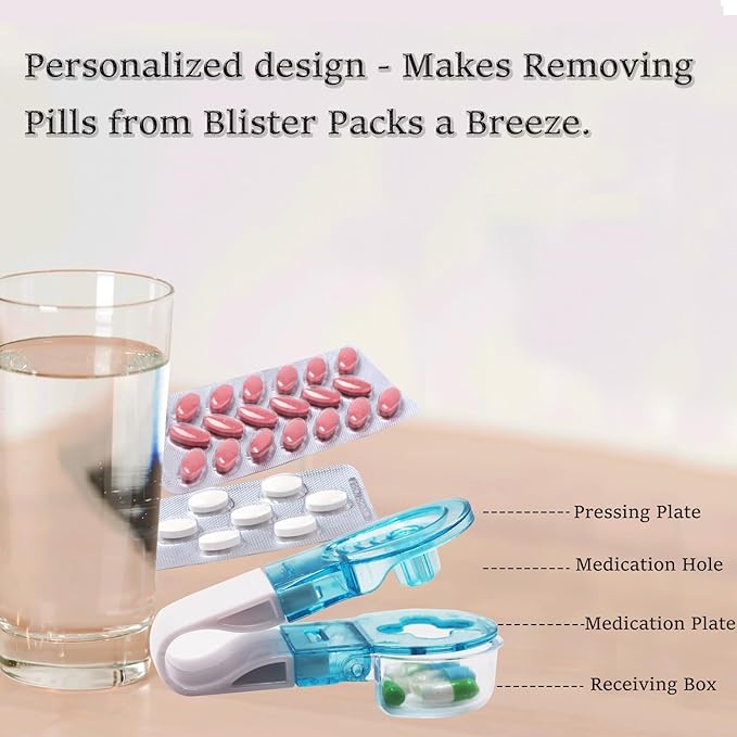 Portable Pill Taker Remover, Portable Pill Taker For Pills Capsule, Portable Tablet Dispenser For Outdoor Camping Travel, No Contact Pill Dispenser