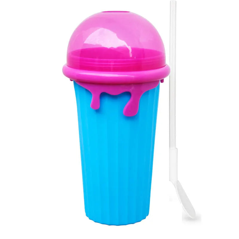 500ml Large Capacity Slushy Cup Summer Squeeze Homemade Juice Water Bottle Quick Frozen Smoothie Sand Cup Pinch Fast Cooling Magic Ice Cream Slushy