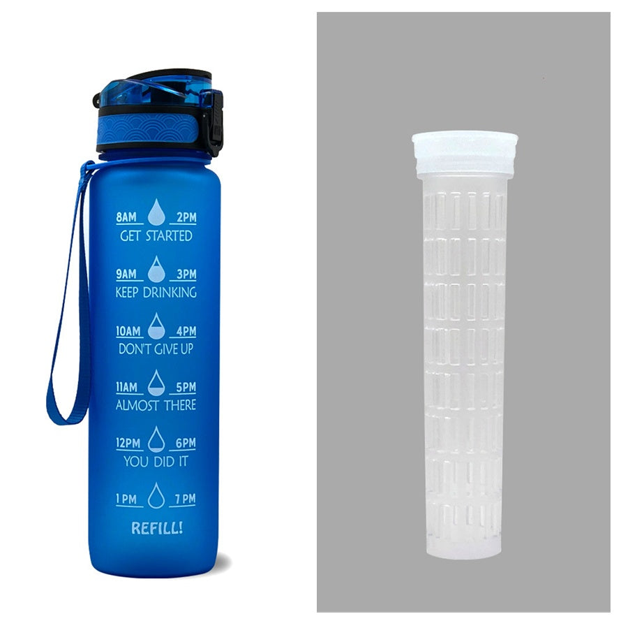 1L Tritan Water Bottle With Time Marker  ,Water Bottle Cycling Leakproof Cup For Sports Fitness Bottles