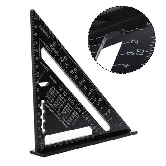Aluminum Alloy Woodworking Measuring Square Ruler 7 Inches Triangle Ruler 90 Degree
