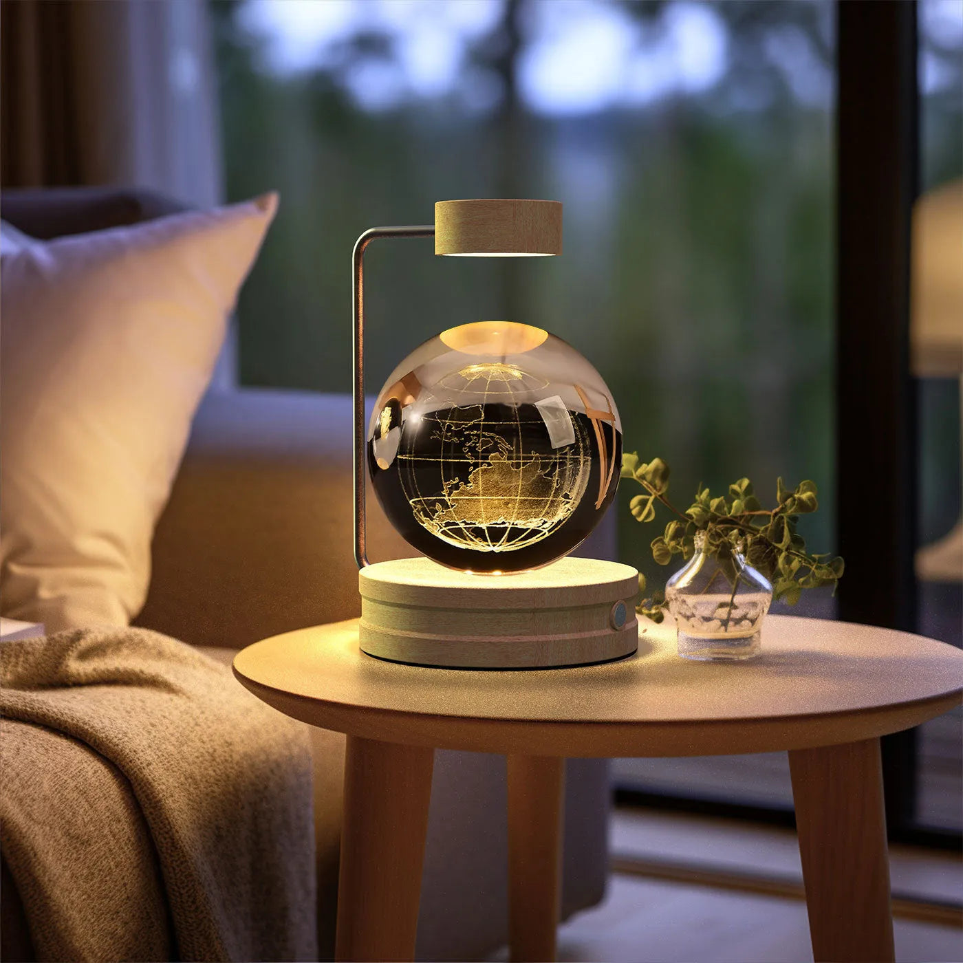 Crystal Ball Cosmic Dinosaur Indoor Night Light USB Powered Warm Bedside Lamp Birthday Gift