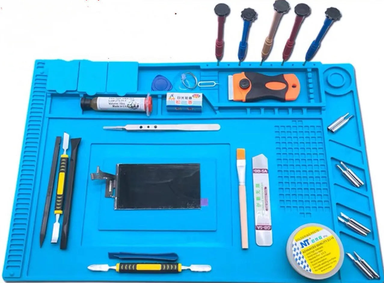 Mobile Phone Computer Repair Magnetic Heat Insulation Work Mat Silicone Repair Pad 45.5 x 30 cm