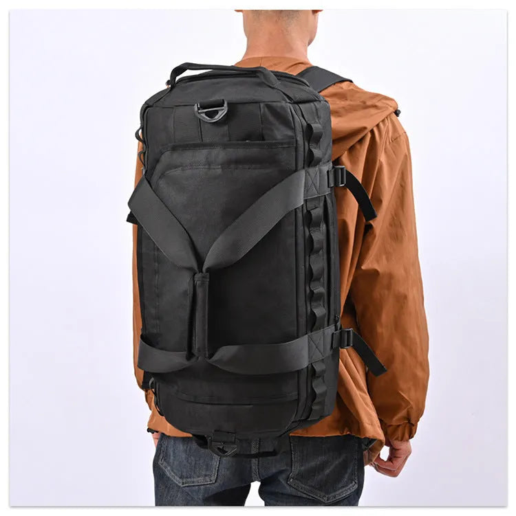 Men's Large Capacity Outdoor Camping Hiking Bag Waterproof Oxford Cloth Cross Body Storage with Dry Wet Separation