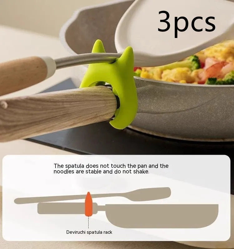 Multifunctional Silicone Spatula Holder Anti Overflow Spoon Holder Cooking Pot Anti Scalding Clip Kitchen Gadgets
