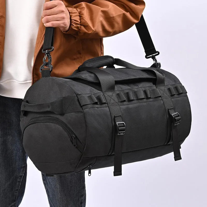 Men's Large Capacity Outdoor Camping Hiking Bag Waterproof Oxford Cloth Cross Body Storage with Dry Wet Separation