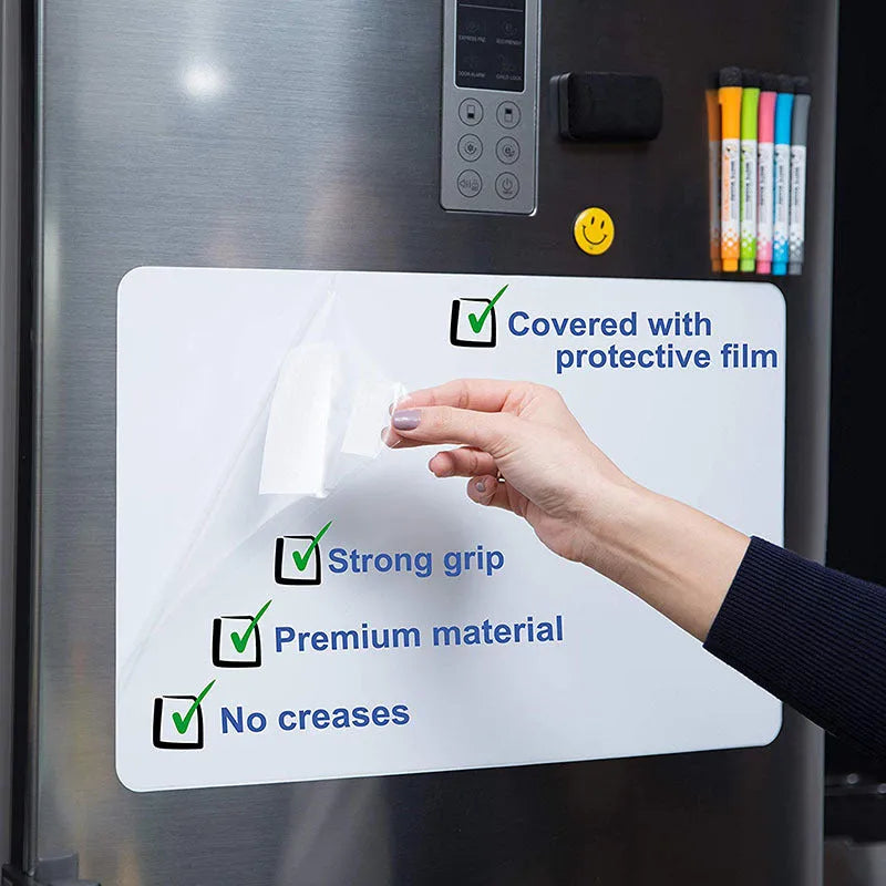 Magnetic Dry Erase Whiteboard for Refrigerator A3 Removable Memo Board for Family Kids Home and Office