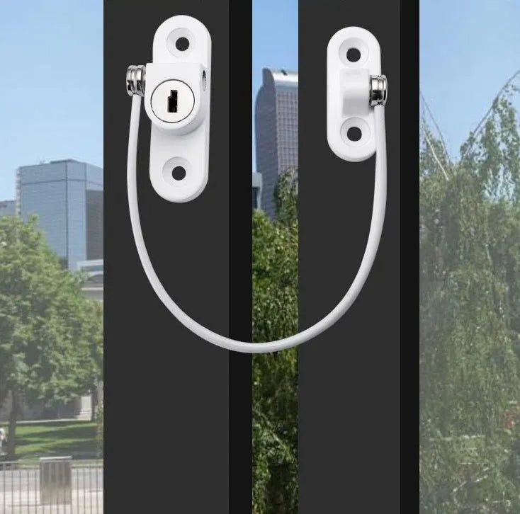 Window Security Chain Lock Multifunctional Window Cable Lock Door Security Guard for Baby Safety 1 Piece