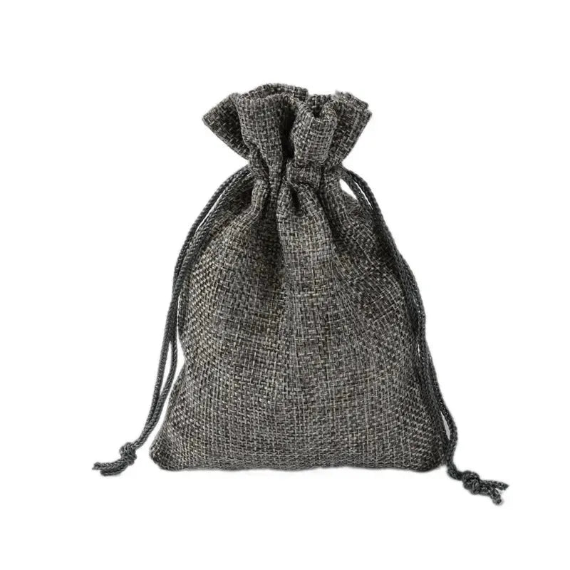 Mini Drawstring Linen Jewelry Bag Small Cloth Gift Packaging Bag for Weddings Gifts and Commemorations