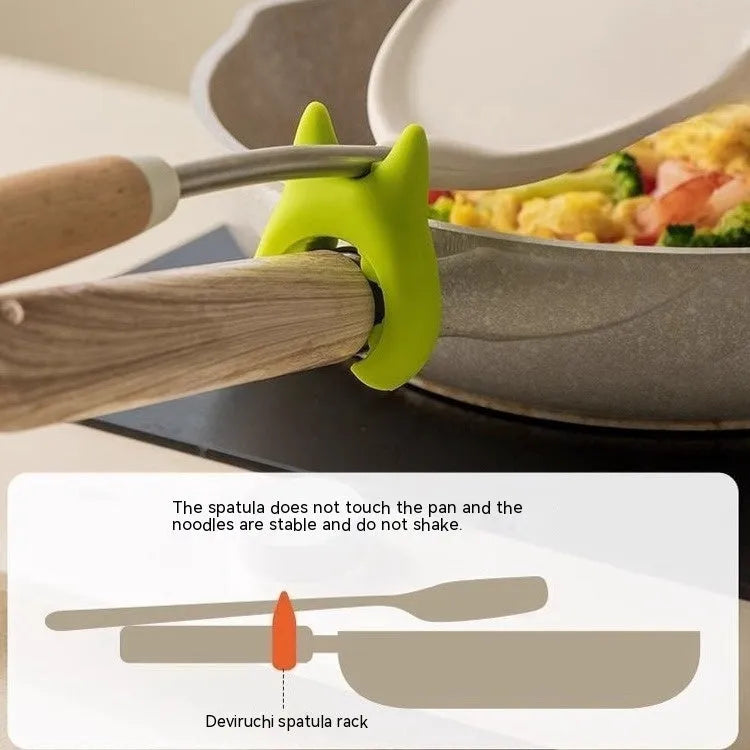 Multifunctional Silicone Spatula Holder Anti Overflow Spoon Holder Cooking Pot Anti Scalding Clip Kitchen Gadgets